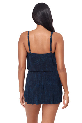 DENIM BLUE Kami Tie Front One Piece Swim Romper