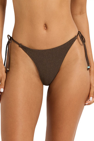 WALNUT LUREX Vista Lurex Brazilian Bikini Bottom