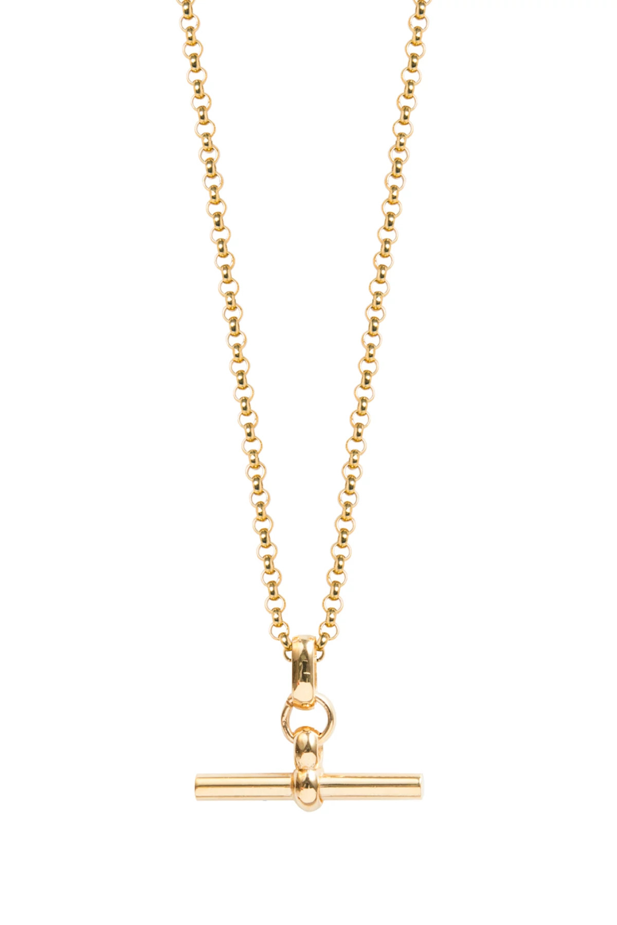 GOLD Small Gold T-Bar Belcher Necklace image number 1