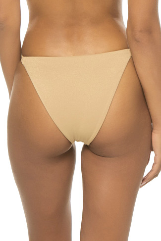 CHAMPAGNE Parker Shimmer Tab Side Brazilian Bikini Bottom