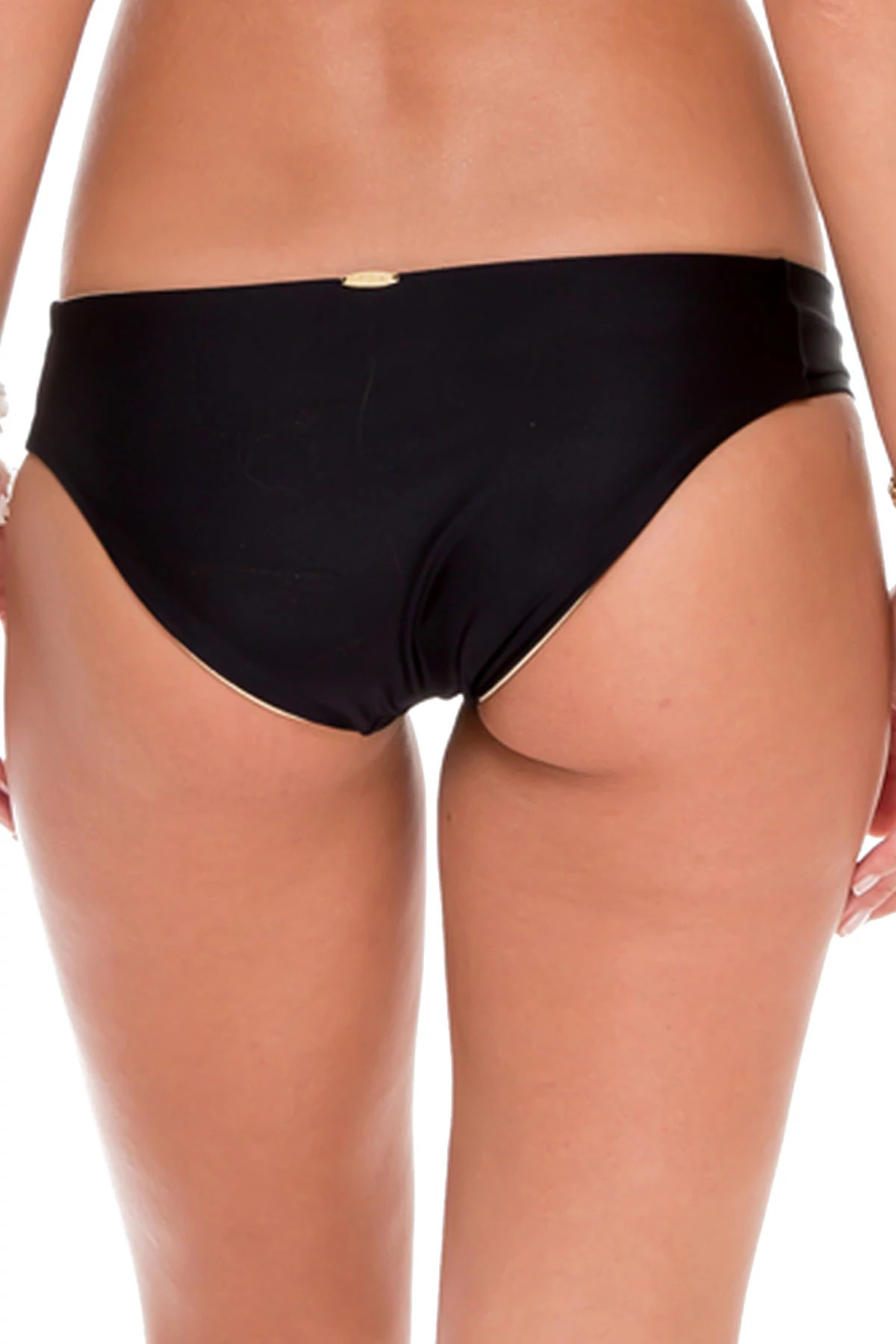 BLACK Reversible Tab Side Hipster Bikini Bottom image number 3