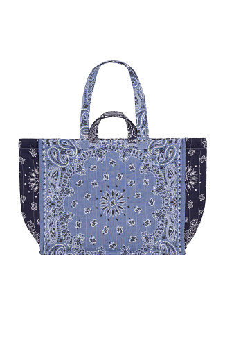 CHAMBRAY/NAVY Maxi Cabas Quilted Tote