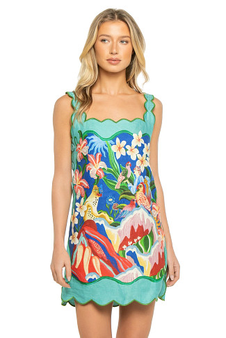 GARDEN OF LIFE SCARF MULTICOLOR Garden of Life Linen Mini Dress