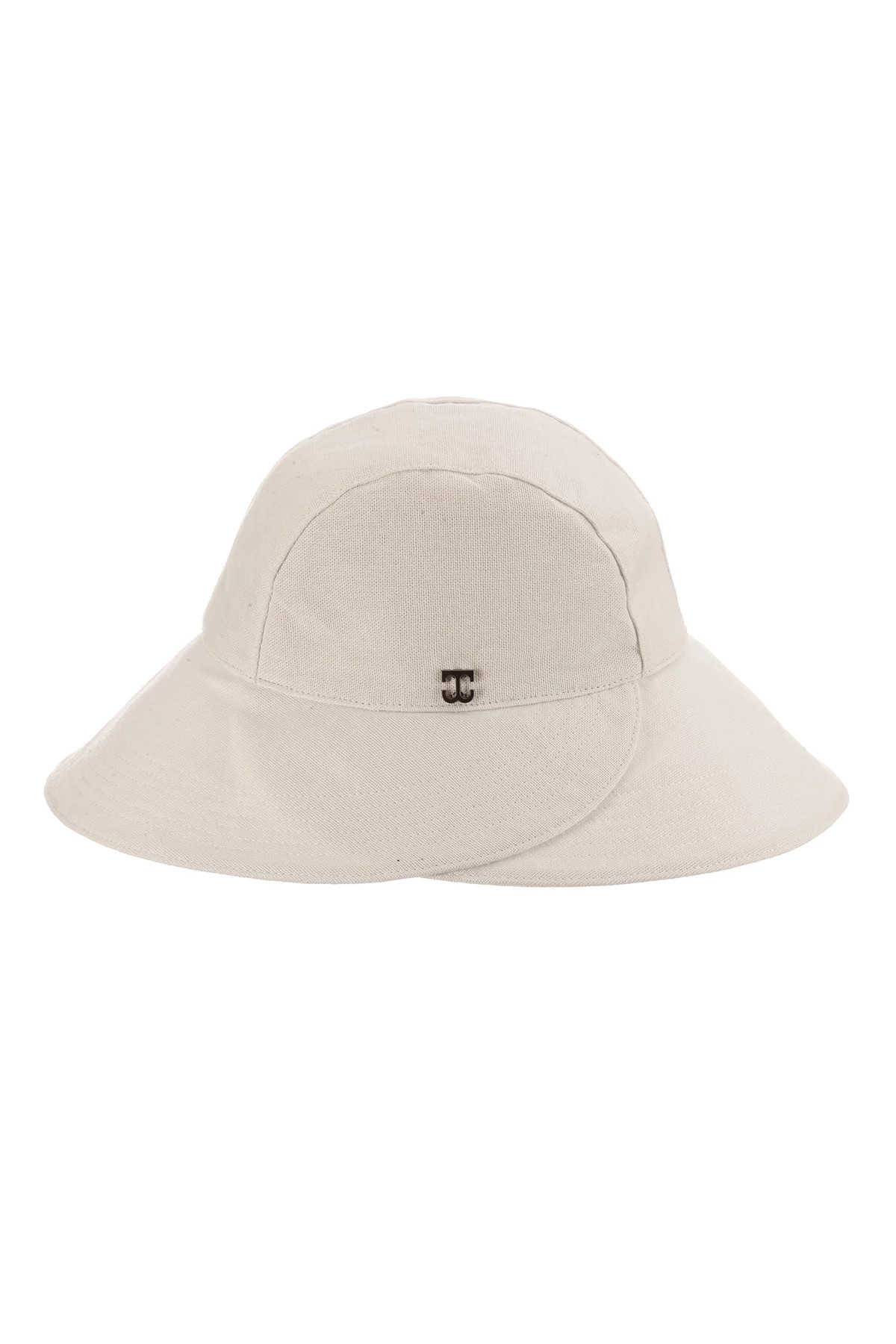 WHITE White Cotton Split Brim Sun Hat image number 3
