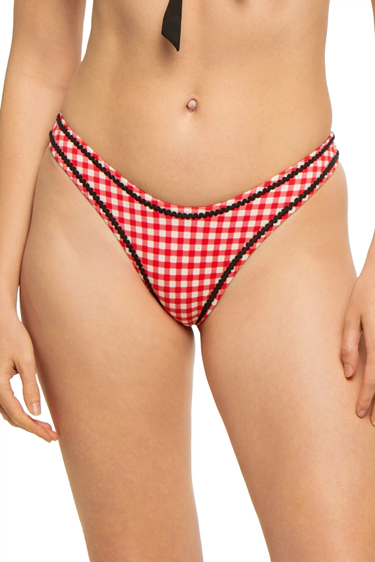 CHERRY PICNIC Dove High Leg Bikini Bottom image number 1