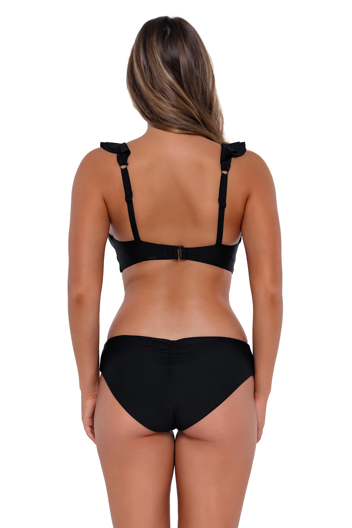 BLACK Willa Wireless Bralette Bikini Top (D+ Cup) image number 3