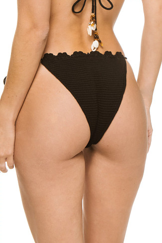 BLACK CROCHET Harlow Crochet Tie Side Brazilian Bikini Bottom