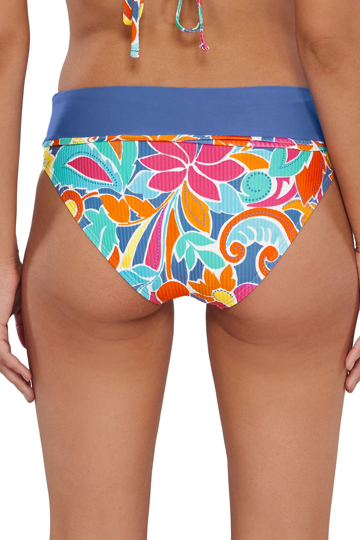 FESTIVE FLORAL SANDBAR RIB Capri High Waist Bikini Bottom image number 3