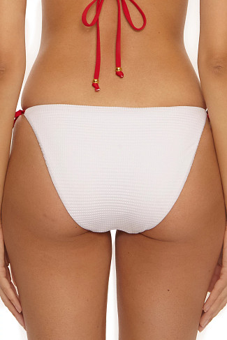 WHITE Demi Embroidered Hipster Bikini Bottom