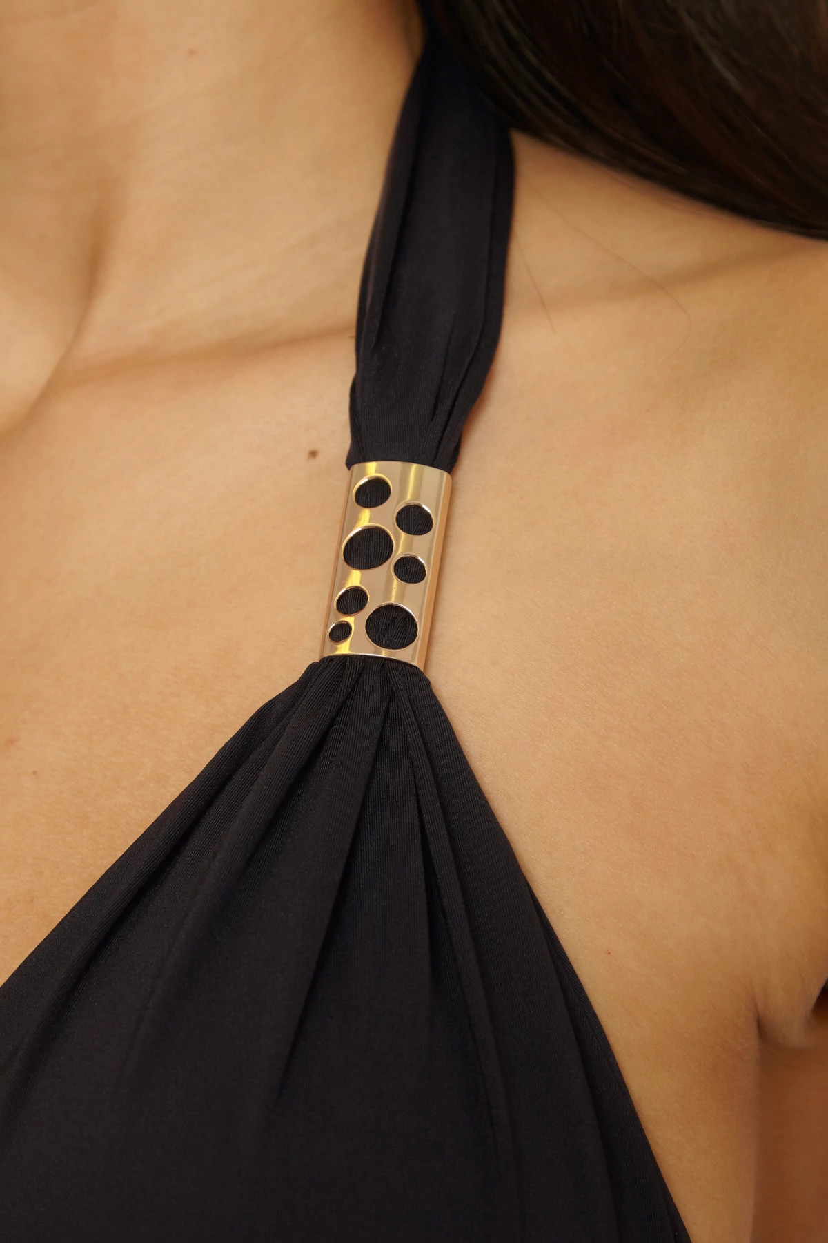 BLACK Allie Halter Bikini Top (D+ Cup) image number 3