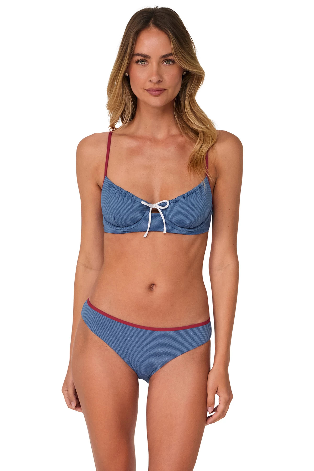 BANNER BLUE LUREX Maggie Underwire Bralette Bikini Top image number 1