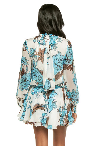 BLUE High Neck Mini Dress