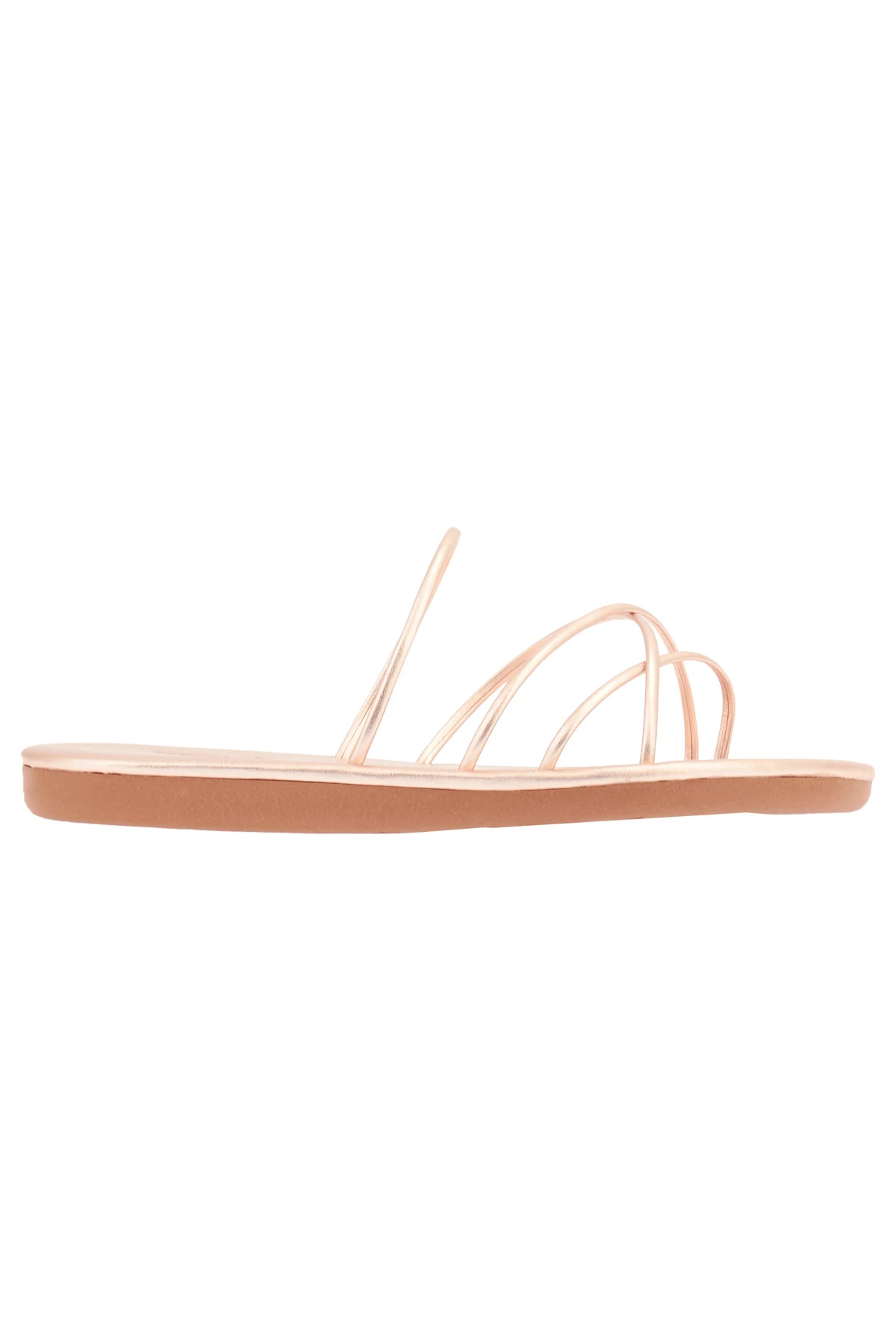 ROSE GOLD Pu Metallic Strappy Sandals image number 3