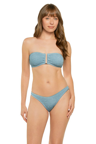 SLATE BLUE SHIMMER Blake Bandeau Bikini Top