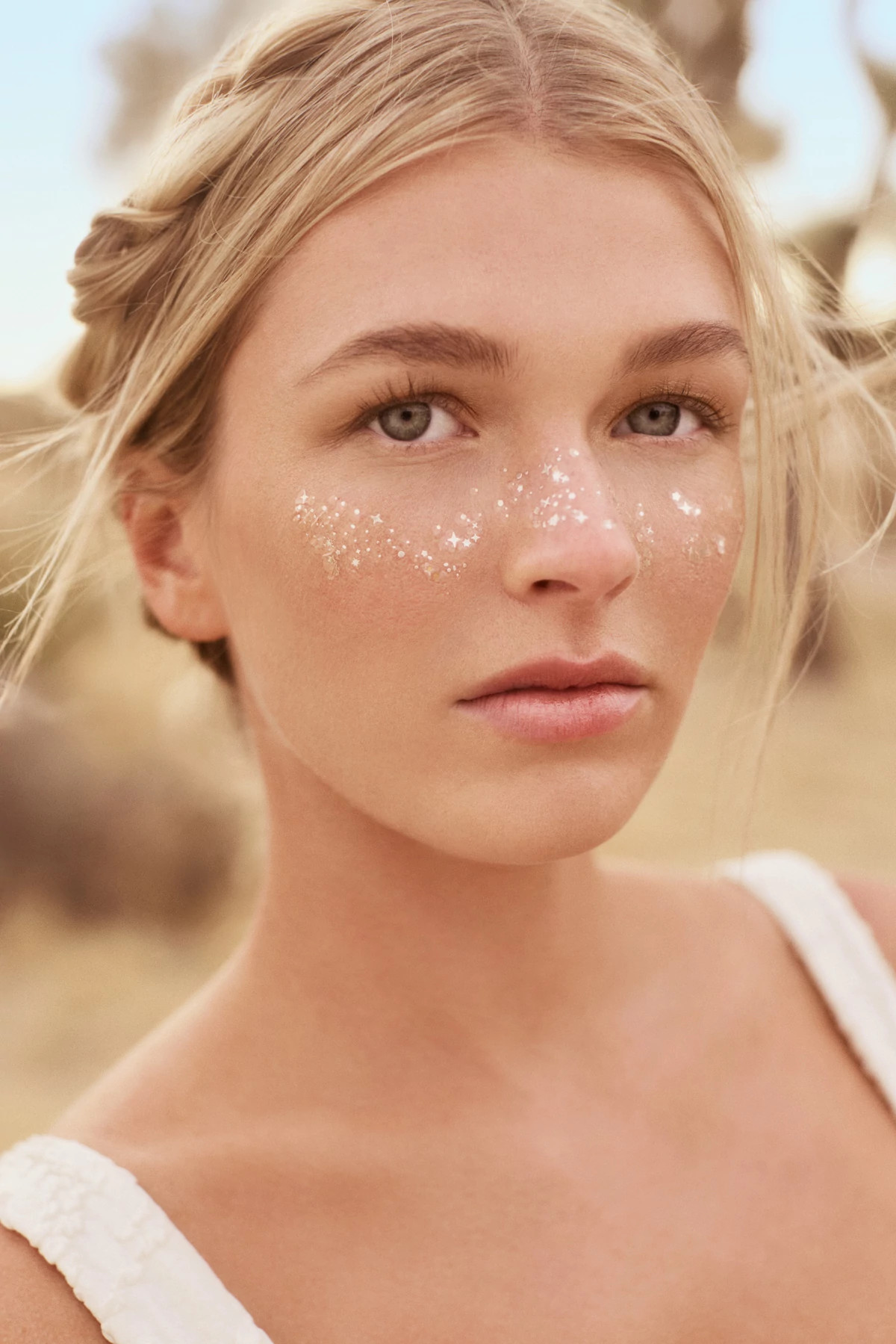 SILVER Silver Glitter Freckles Makeup Patches image number 2