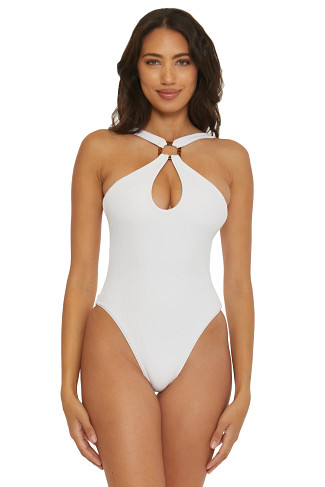 WHITE Mikayla High Neck One Piece Swimsuit