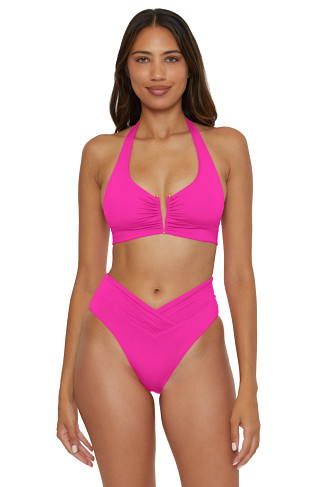PINK FLAMBE Viviana Halter Bikini Top