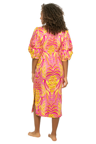 PINEAPPLE TAPESTRY PINK Pineapple Tapestry Midi Dress