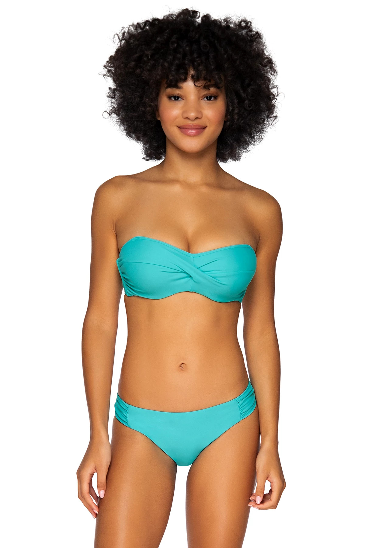SEASIDE AQUA Iconic Twist Underwire Bandeau Bikini Top (E-H Cup) image number 1