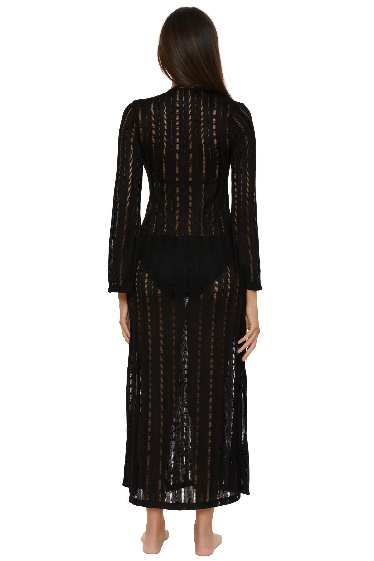 BLACK Crochet Maxi Dress image number 2