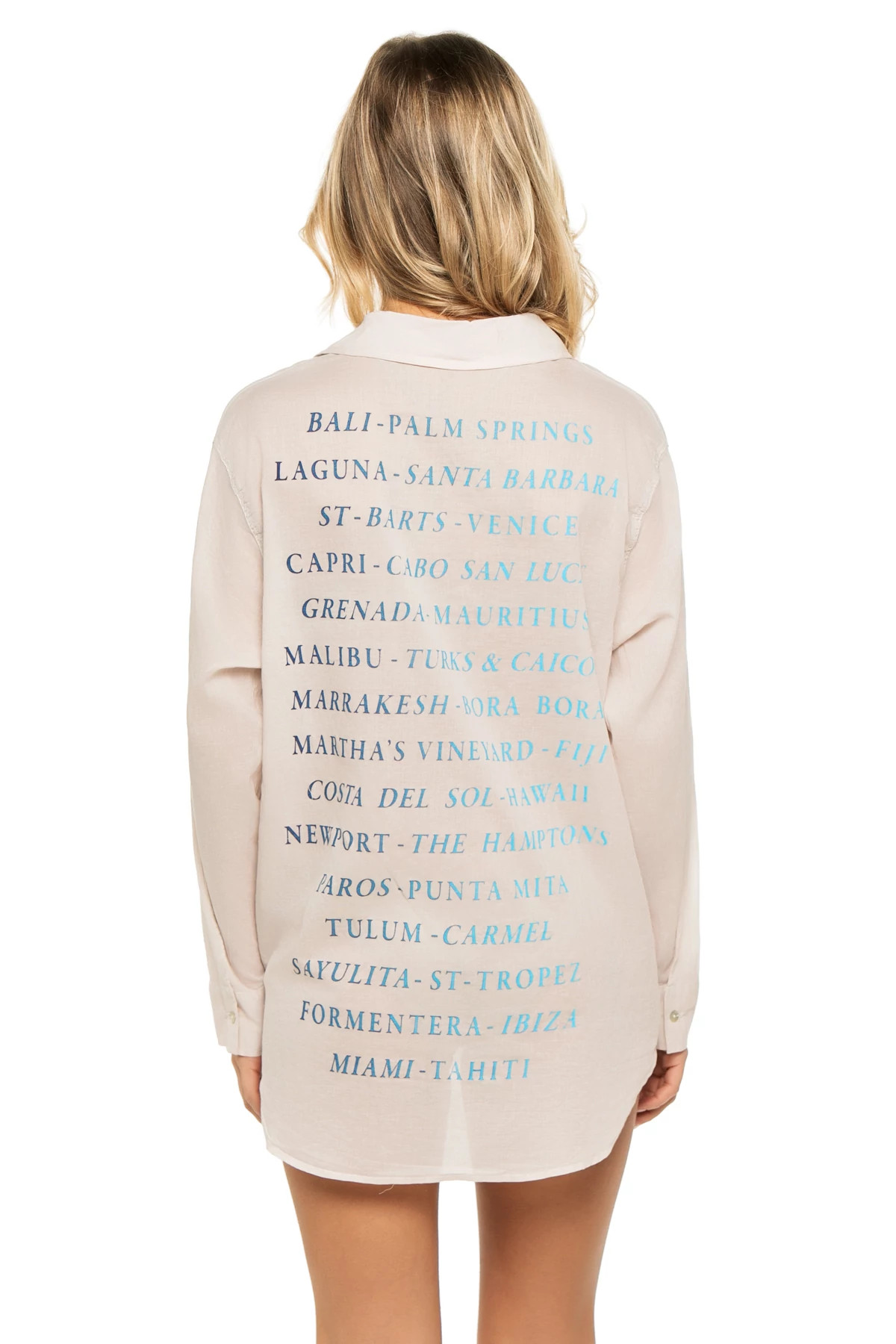 OYSTER/NAVY Destinations Oversized Shirt Dress image number 2