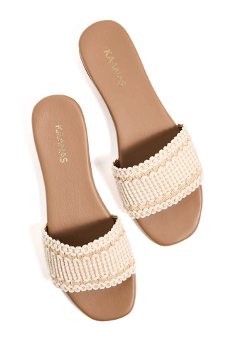 BEIGE Ayla Boho Slides