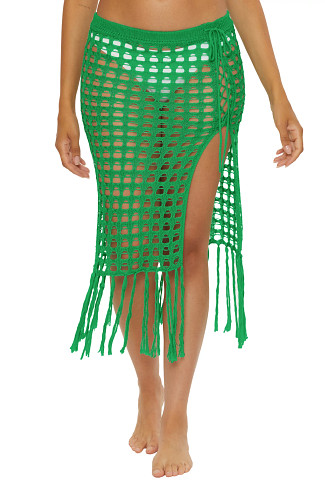 EMERALD Lace-Up Multi Way Crochet Midi Skirt