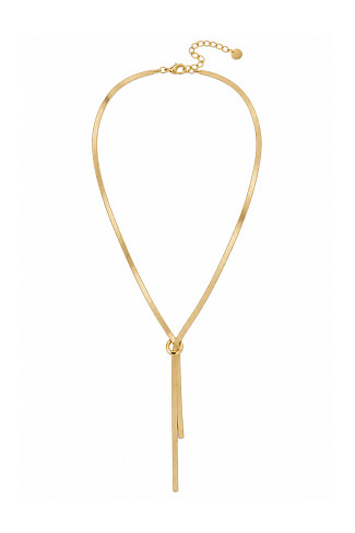 GOLD Herringbone Y-Drop Necklace