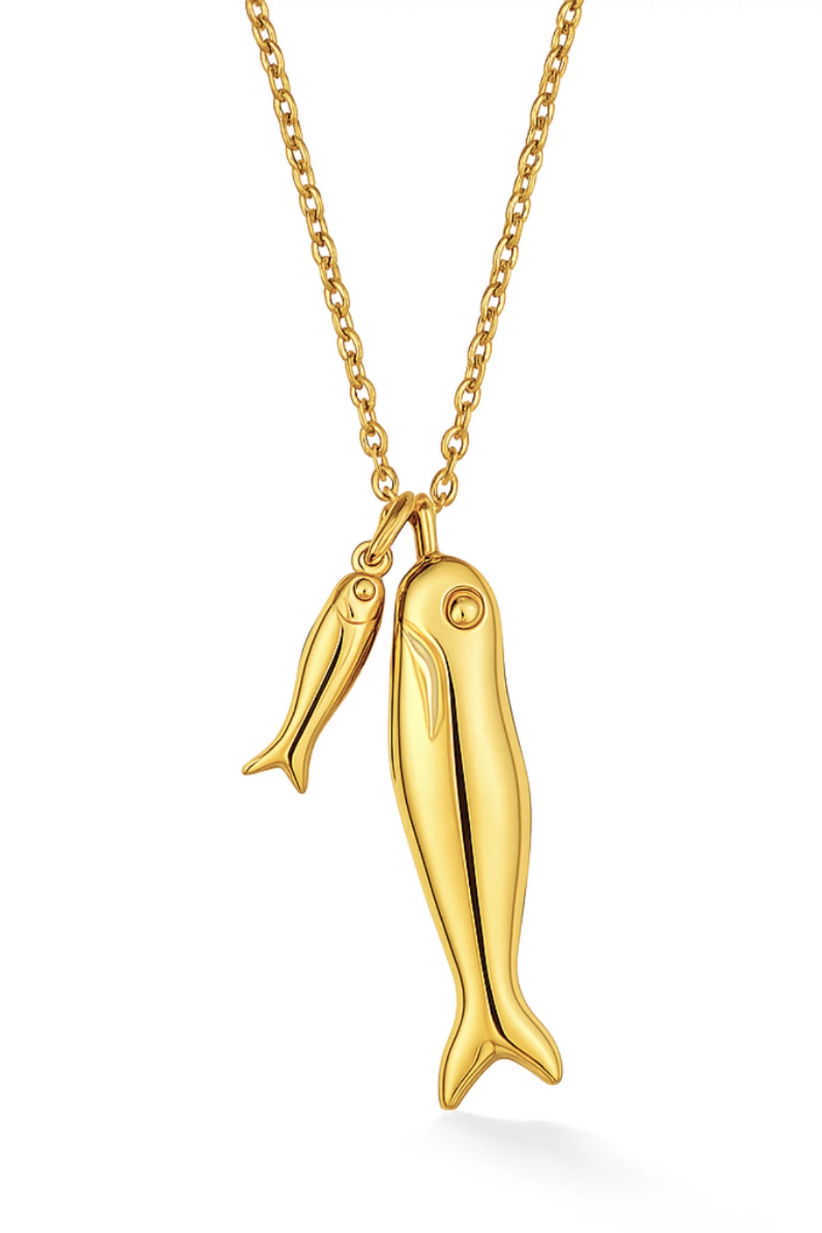 GOLD Clifton Double Fish Necklace image number 1