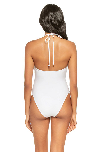 WHITE Lorena Plunge One Piece Swimsuit