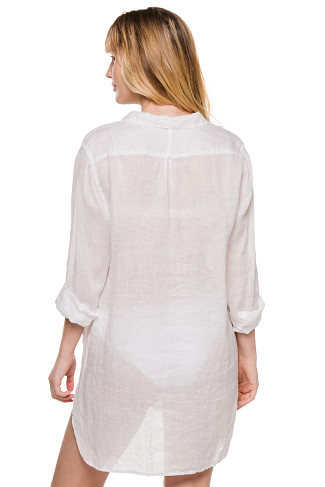 WHITE Cecelia Button Down Shirt Dress