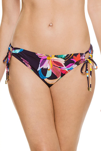 INDIGO Floral Loop Tie Side Hipster Bikini Bottom