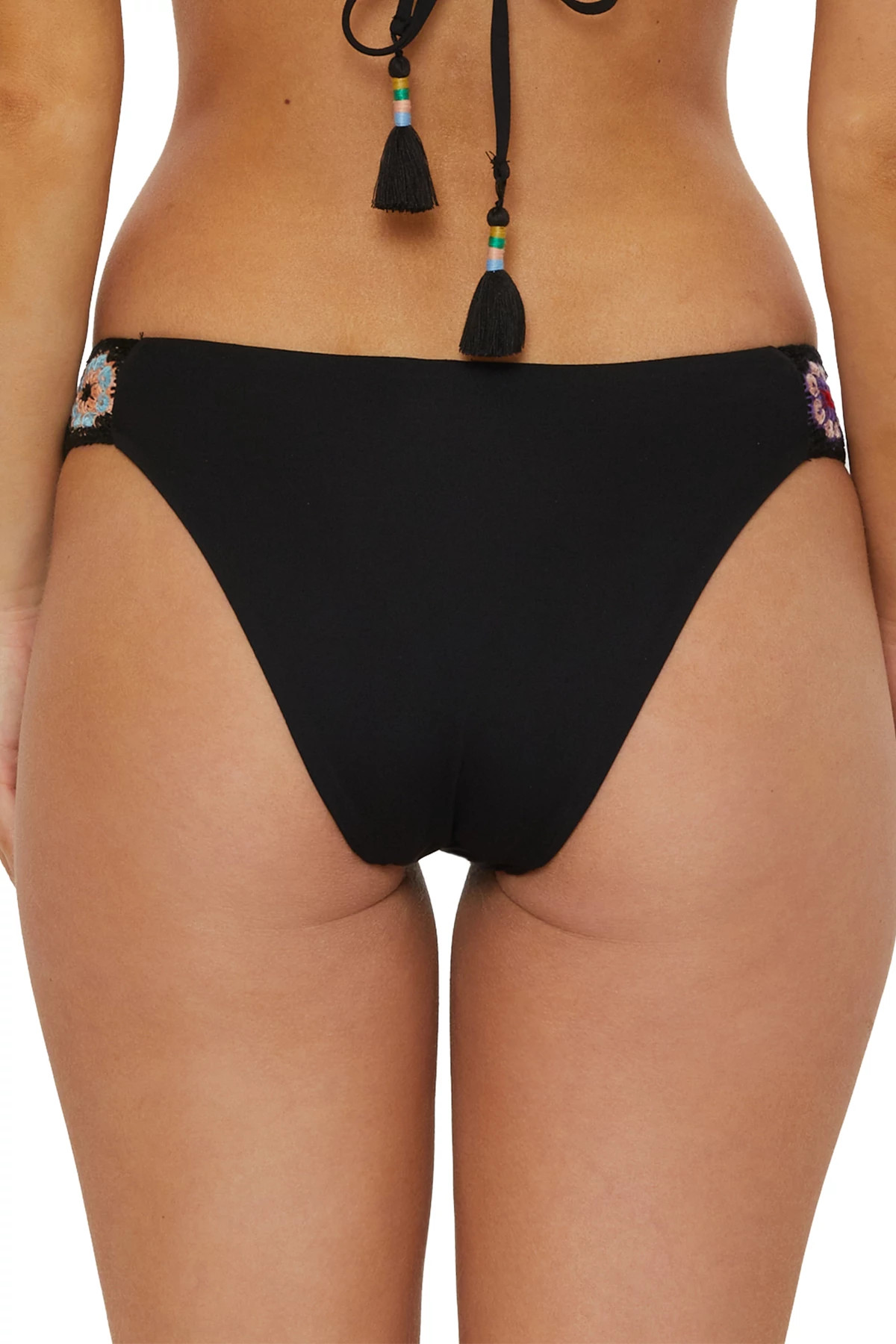 BLACK 1969 Tab Side Brazilian Bikini Bottom image number 2