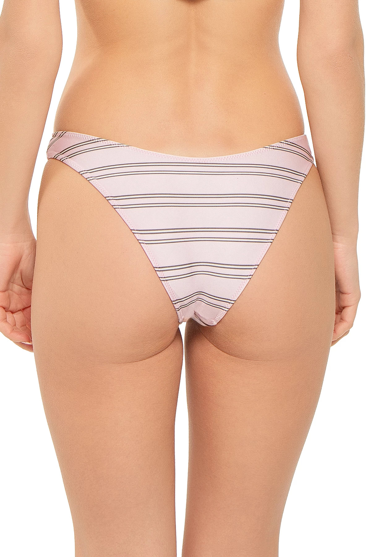 PINK STRIPE Dove Reversible Brazilian Bikini Bottom image number 3