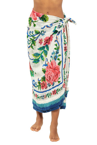 FLOWER TAPESTRY OFF WHITE Flower Tapestry Sarong