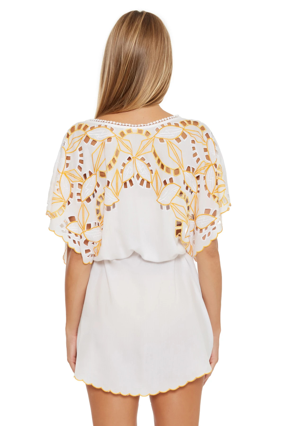 WHITE Embroidered Tunic Dress image number 2