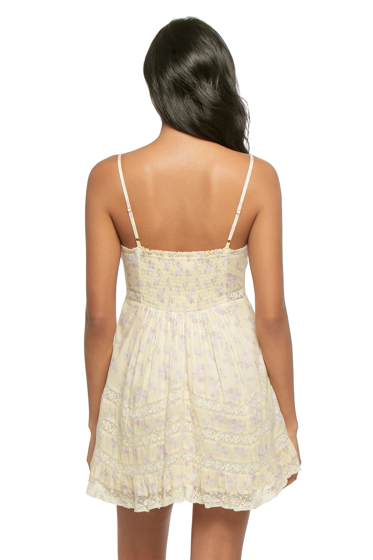 LEMON SPRITZ Alonna Floral Lace Mini Dress image number 2