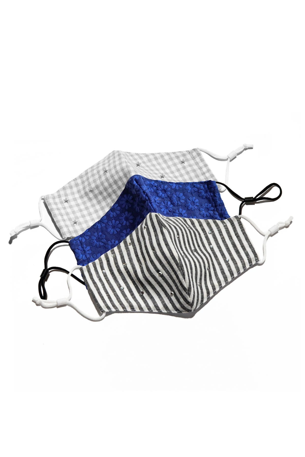 BLACK/WHITE Black Indigo & White Face Mask Set image number 1