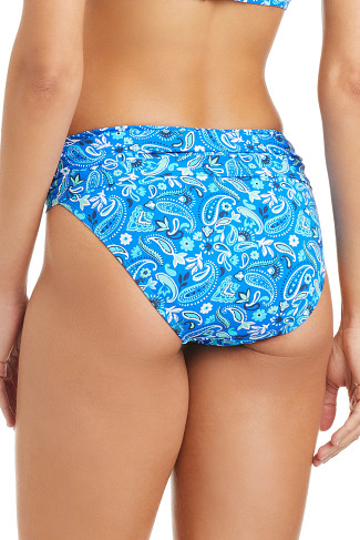 BLEU DEPTHS Shirred Banded Hipster Bikini Bottom