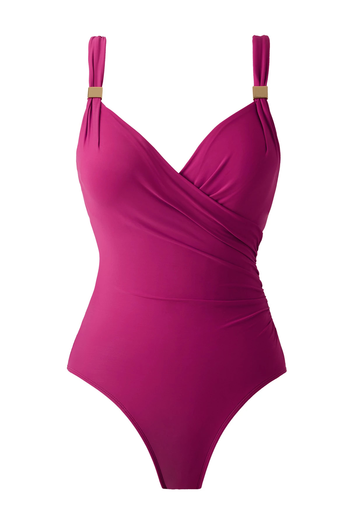 FRAMBOISE PINK Siren Underwire Surplice One Piece Swimsuit image number 4