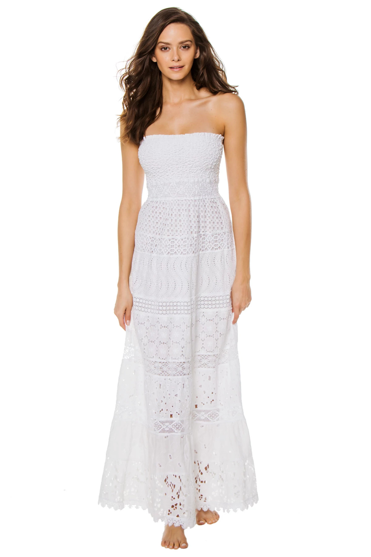 WHITE Belem Strapless Maxi Dress image number 1