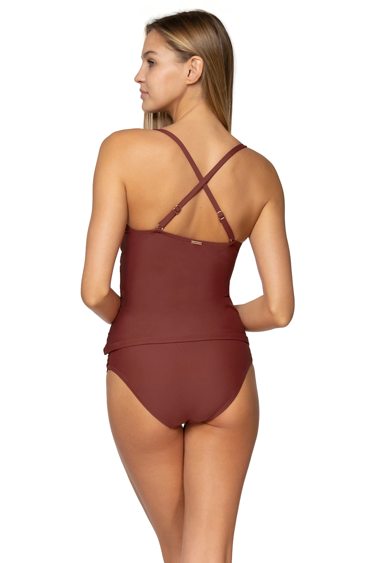 TUSCAN RED Simone Over The Shoulder Tankini Top image number 2