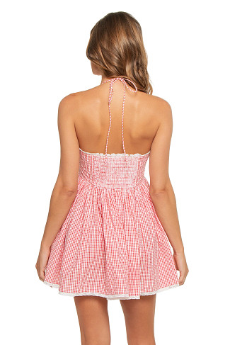 BERRY BRAMBLE Khloe Gingham Cotton Mini Dress
