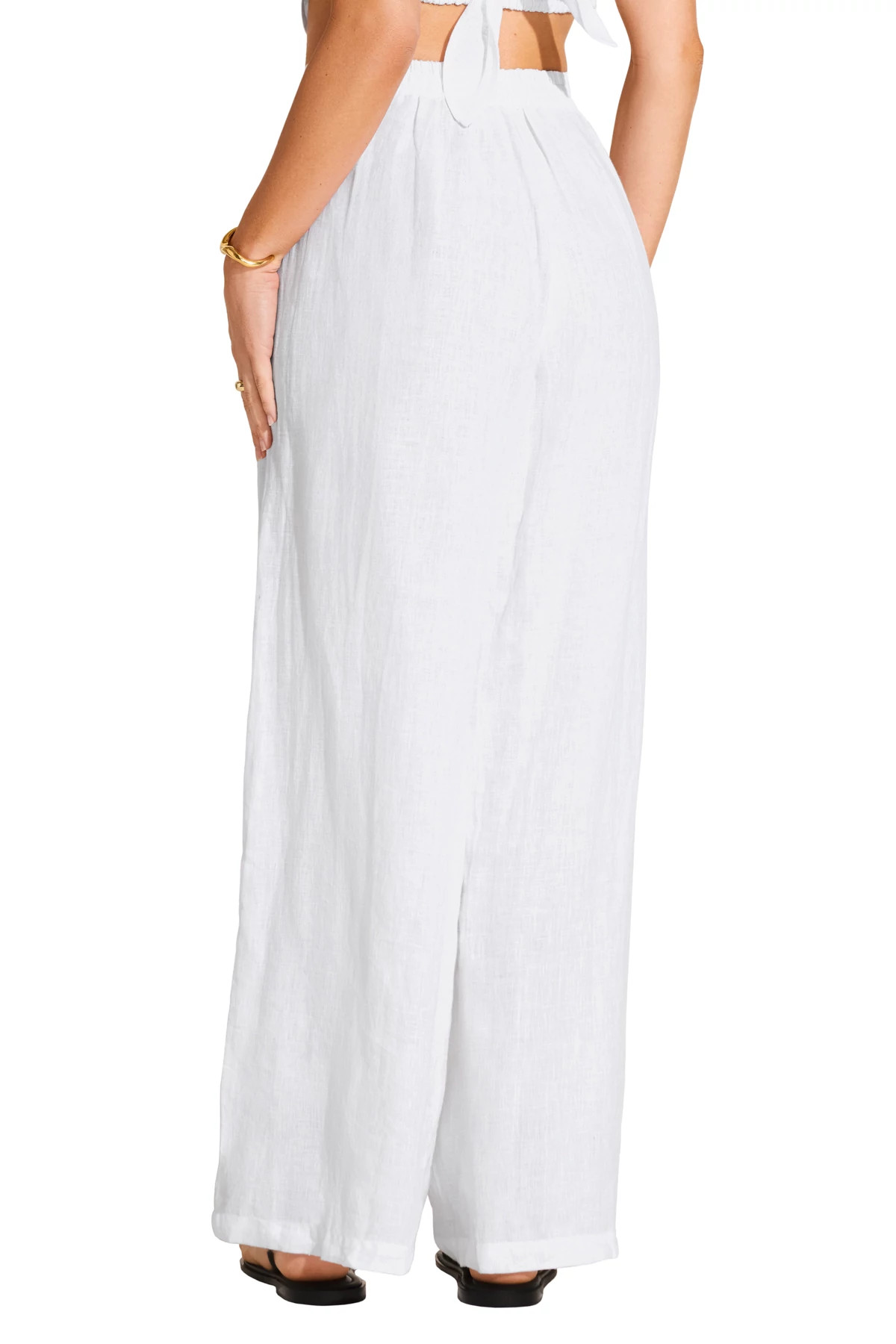 WHITE Linen Getaway Pant image number 2