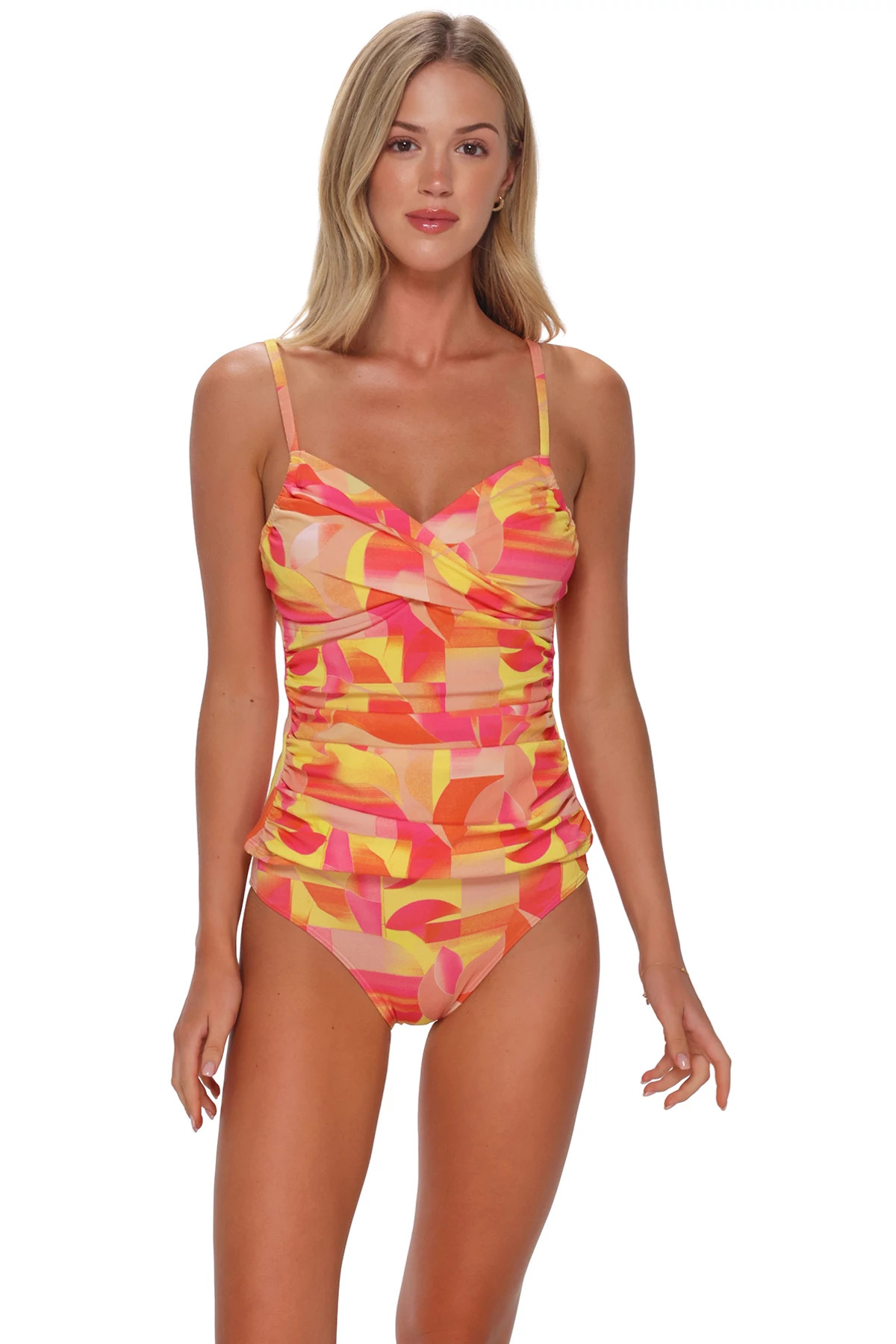 DREAMSICLE CREPE Simone Convertible Strap Tankini Top image number 1