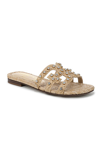 BLEACHED BEECHWOOD Jewel Raffia Slide