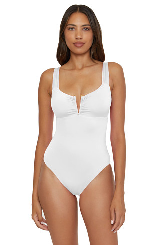 WHITE Viviana V-Front One Piece Swimsuit
