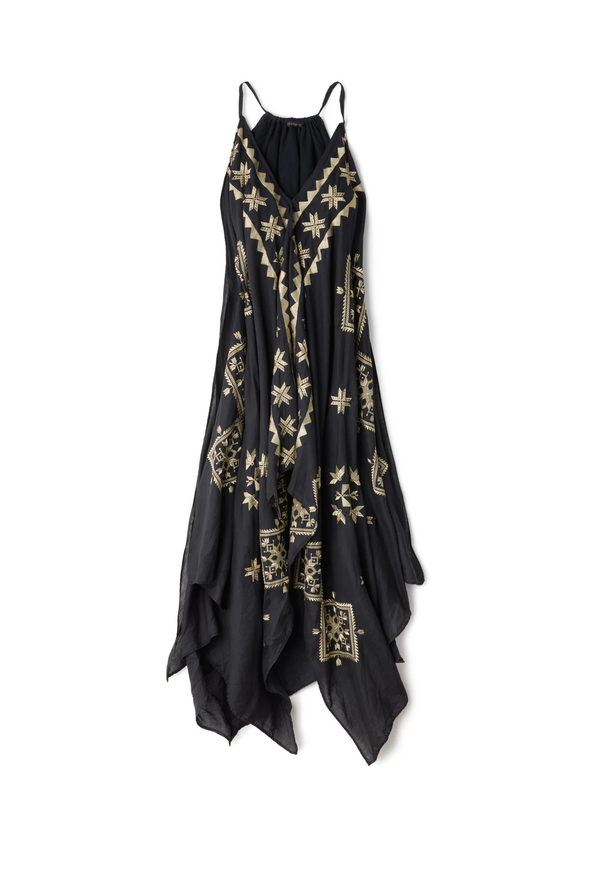 BLACK GOLD Embroidered Metallic Maxi Dress image number 3