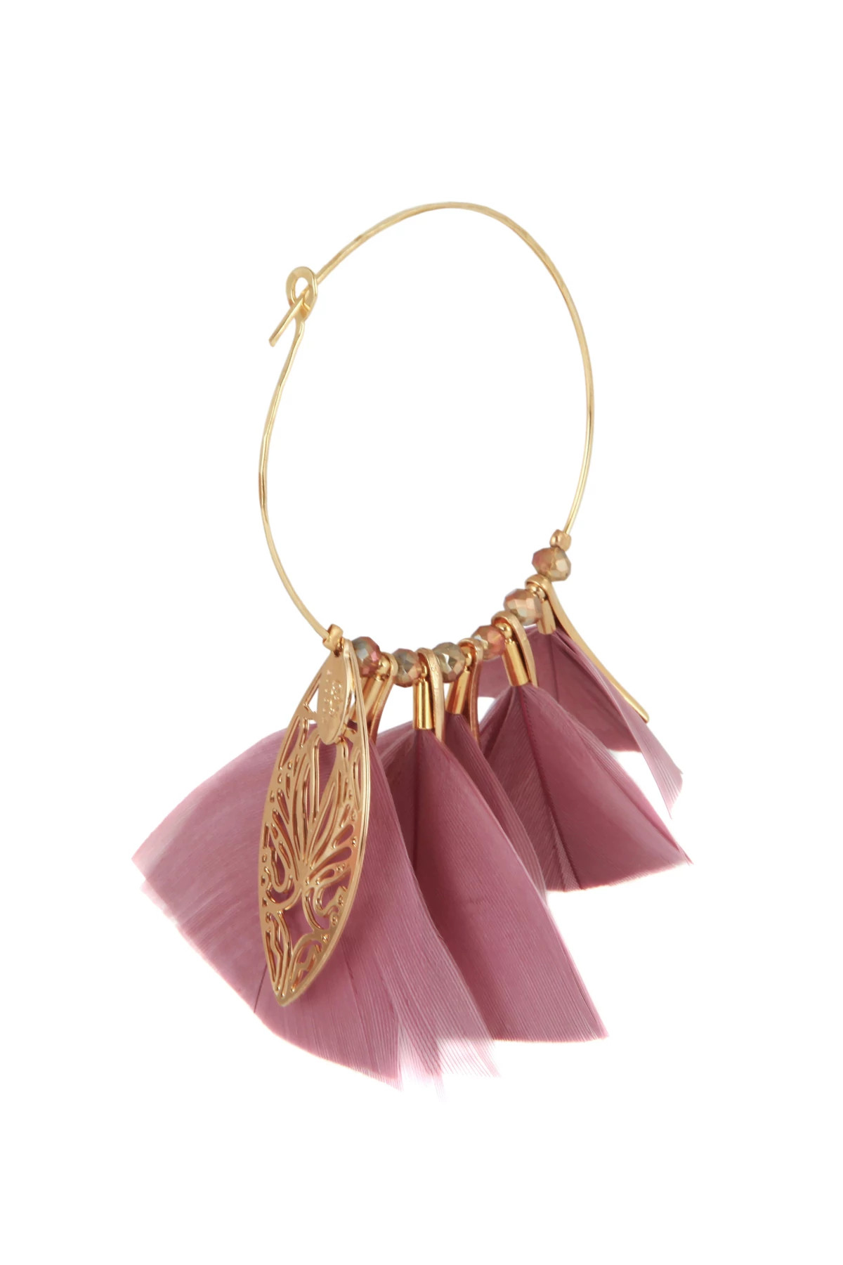 060 BLUSH Marly Feather Earrings image number 2