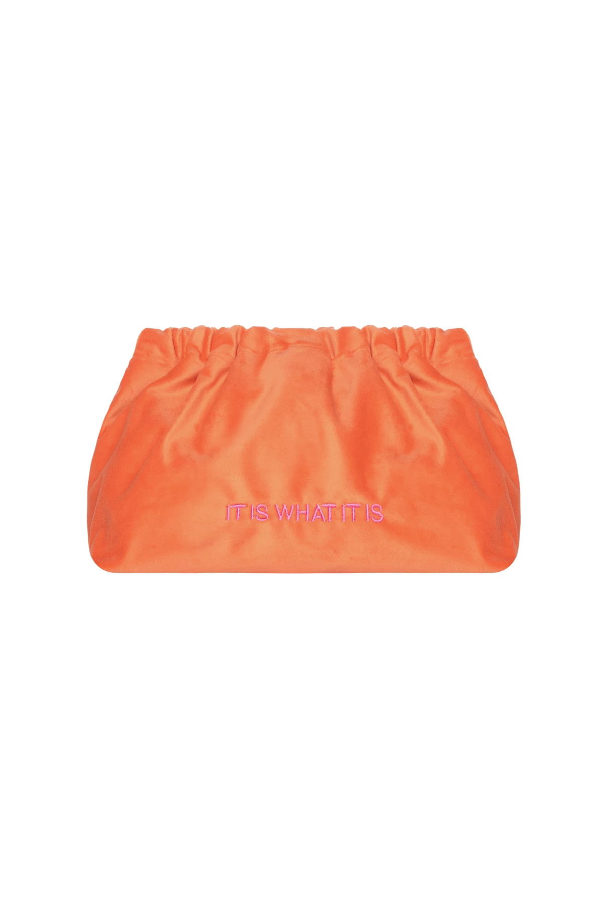 ORANGE It Is What It Is Ruched Clutch image number 1